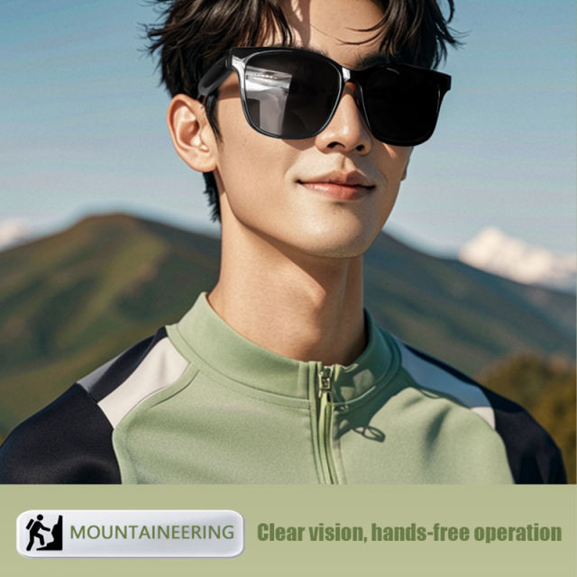 AI Smart Bluetooth Audio Glasses with AI Voice Control, Polarized UV400 Lenses, HD Calls, Music Playback, Touch Control & Magnetic Charging，RC-SG010