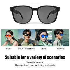 AI Smart Bluetooth Audio Glasses with AI Voice Control, Polarized UV400 Lenses, HD Calls, Music Playback, Touch Control & Magnetic Charging，RC-SG010