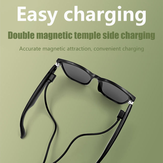 AI Smart Bluetooth Audio Glasses with AI Voice Control, Polarized UV400 Lenses, HD Calls, Music Playback, Touch Control & Magnetic Charging，RC-SG010