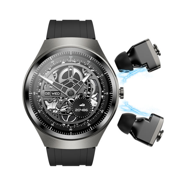 AI Smartwatch with TWS Earbuds, 1.43" AMOLED Display, Bluetooth 5.3, Heart Rate & Sleep Monitoring, NFC, IP67 Waterproof, Multi-Language Fitness Watch RC-SW010