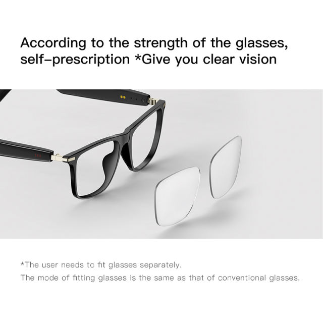 AI Smart Audio Glasses with Translation, HD Photo & Video Recording, Bluetooth Music & Call, Waterproof Sunglasses with Long Battery Life,RC-SG007