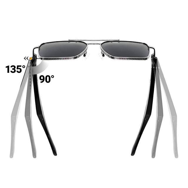 Smart AI Translator Bluetooth Sunglasses with Music Playback, Hands-Free Calling, UV400 Protection, Touch Control & Magnetic Charging, RC-SG008