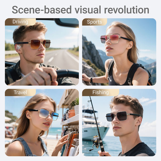 Smart AI Translator Bluetooth Sunglasses with Music Playback, Hands-Free Calling, UV400 Protection, Touch Control & Magnetic ChargingRC-SG008