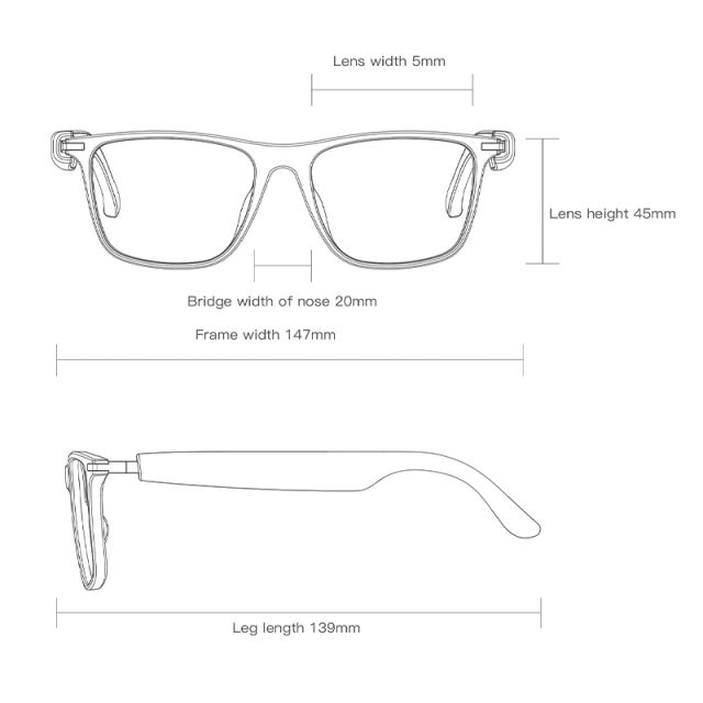 AI Smart Audio Glasses with Translation, HD Photo & Video Recording, Bluetooth Music & Call, Waterproof Sunglasses with Long Battery Life,RC-SG007