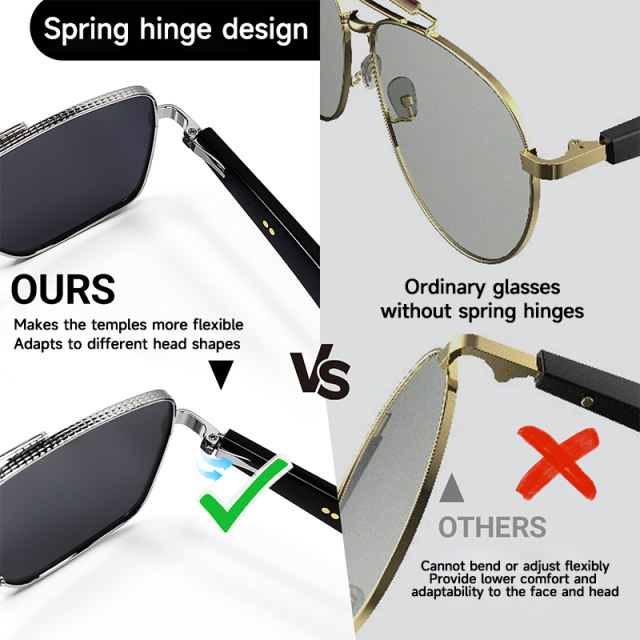 Smart AI Translator Bluetooth Sunglasses with Music Playback, Hands-Free Calling, UV400 Protection, Touch Control & Magnetic Charging, RC-SG008