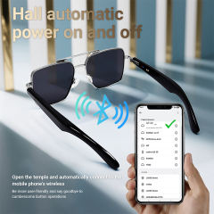 Smart AI Translator Bluetooth Sunglasses with Music Playback, Hands-Free Calling, UV400 Protection, Touch Control & Magnetic ChargingRC-SG008