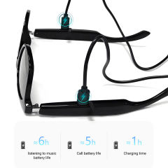 AI Smart Translation Glasses with Bluetooth Calling, Music, Voice Assistant, UV400 Blue Light Blocking, Touch Control, Waterproof Eyewear for Travel &amp; Business，RC-SG009