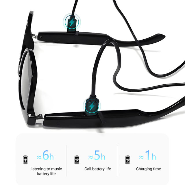 AI Smart Translation Glasses with Bluetooth Calling, Music, Voice Assistant, UV400 Blue Light Blocking, Touch Control, Waterproof Eyewear for Travel &amp; Business，RC-SG009