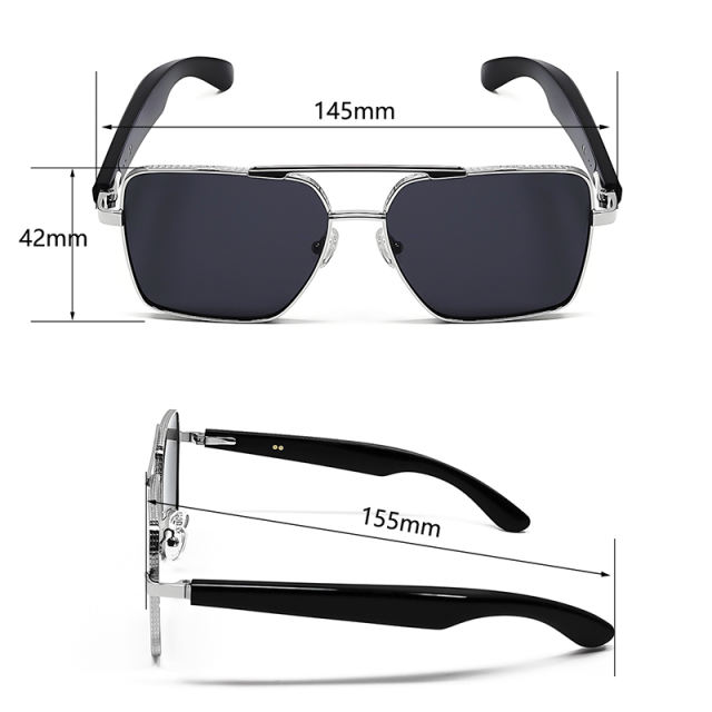 Smart AI Translator Bluetooth Sunglasses with Music Playback, Hands-Free Calling, UV400 Protection, Touch Control & Magnetic Charging, RC-SG008