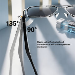 Smart AI Translator Bluetooth Sunglasses with Music Playback, Hands-Free Calling, UV400 Protection, Touch Control & Magnetic Charging, RC-SG008