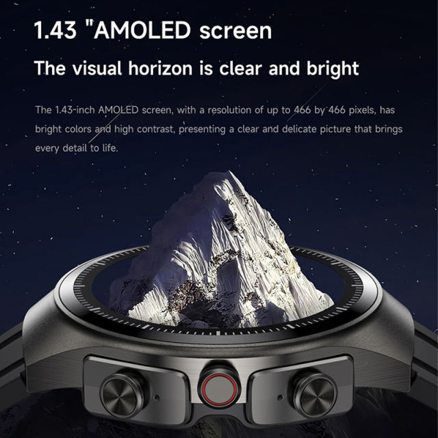 AI Smartwatch with TWS Earbuds, 1.43" AMOLED Display, Bluetooth 5.3, Heart Rate & Sleep Monitoring, NFC, IP67 Waterproof, Multi-Language Fitness Watch RC-SW010