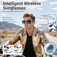 Smart AI Translator Bluetooth Sunglasses with Music Playback, Hands-Free Calling, UV400 Protection, Touch Control & Magnetic ChargingRC-SG008