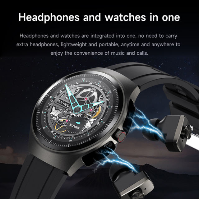 AI Smartwatch with TWS Earbuds, 1.43" AMOLED Display, Bluetooth 5.3, Heart Rate & Sleep Monitoring, NFC, IP67 Waterproof, Multi-Language Fitness Watch RC-SW010
