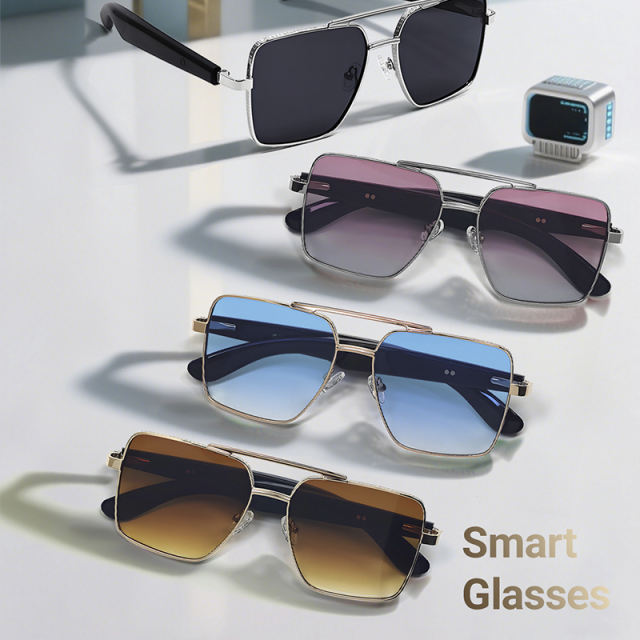 Smart AI Translator Bluetooth Sunglasses with Music Playback, Hands-Free Calling, UV400 Protection, Touch Control & Magnetic ChargingRC-SG008