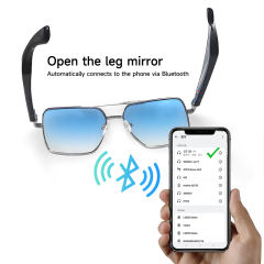 Smart AI Translator Bluetooth Sunglasses with Music Playback, Hands-Free Calling, UV400 Protection, Touch Control & Magnetic Charging, RC-SG008