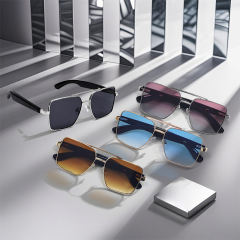 Smart AI Translator Bluetooth Sunglasses with Music Playback, Hands-Free Calling, UV400 Protection, Touch Control & Magnetic Charging, RC-SG008