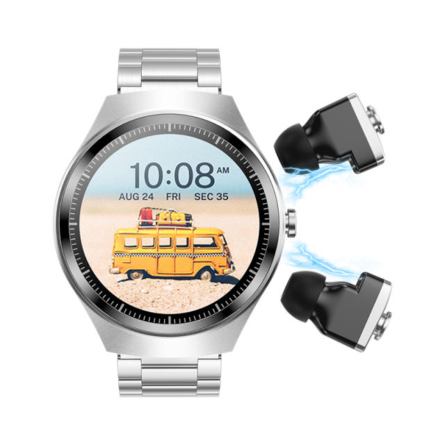 AI Smartwatch with TWS Earbuds, 1.43" AMOLED Display, Bluetooth 5.3, Heart Rate & Sleep Monitoring, NFC, IP67 Waterproof, Multi-Language Fitness Watch RC-SW010