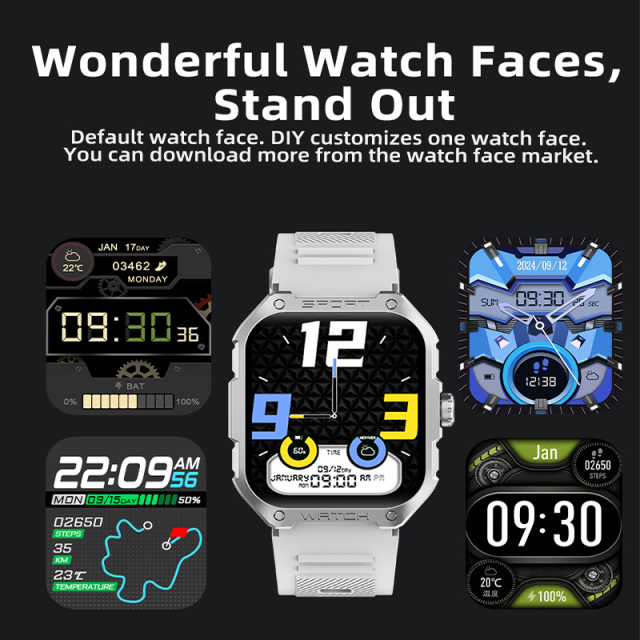 Smart AI Watch with GPS, 123 Sports Modes, Bluetooth Call, 7-Day Battery, IP68 Waterproof, 1.83" AMOLED Display, RC-SW002
