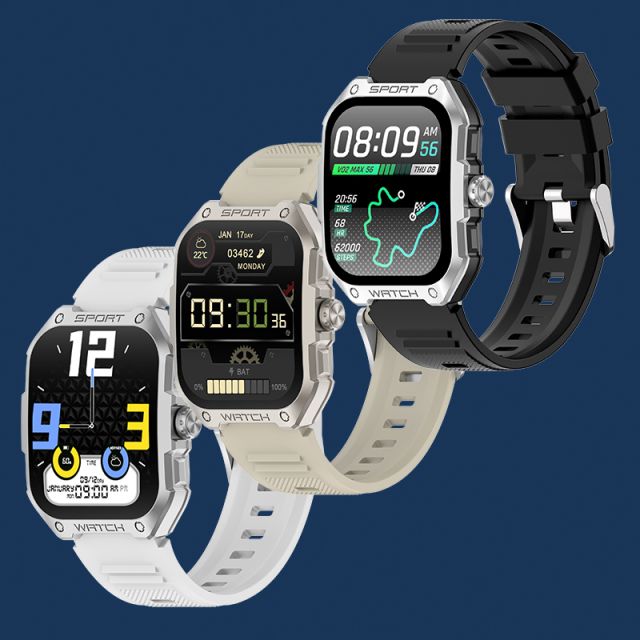 Smart AI Watch with GPS, 123 Sports Modes, Bluetooth Call, 7-Day Battery, IP68 Waterproof, 1.83" AMOLED Display, RC-SW002