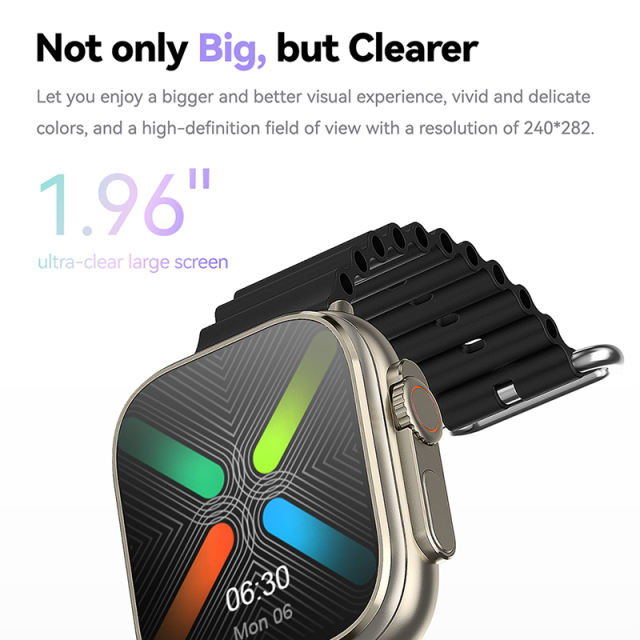 3-in-1 Smartwatch with TWS Earbuds &amp; MP3 Player, 1.96" HD Screen, Bluetooth 5.3, Heart Rate &amp; Sleep Monitor, Fitness Tracker, IP67 Waterproof, RC-SW008