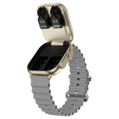 3-in-1 Smartwatch with TWS Earbuds &amp; MP3 Player, 1.96" HD Screen, Bluetooth 5.3, Heart Rate &amp; Sleep Monitor, Fitness Tracker, IP67 Waterproof, RC-SW008