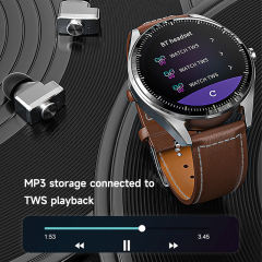 2-in-1 AI Smartwatch with TWS Earbuds, 1.39" HD Touch Screen, MP3 Music, Video Playback, Heart Rate &amp; Sleep Monitor, NFC Payment, IP67 Waterproof Fitness Watch, RC-SW009