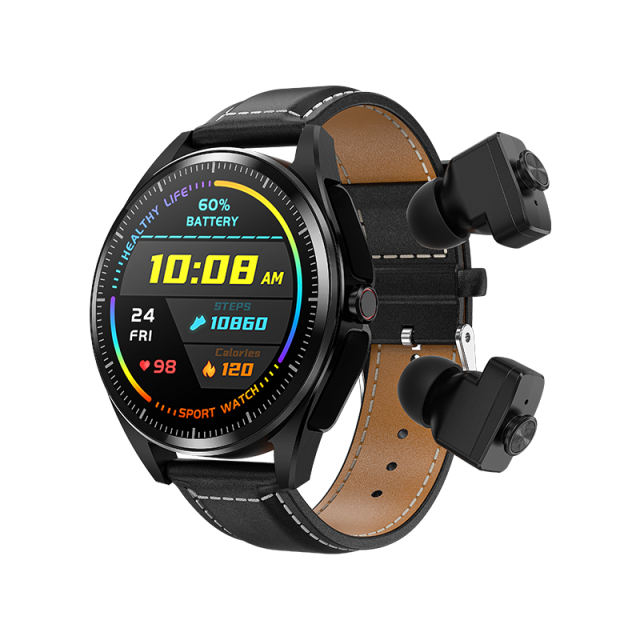 2-in-1 AI Smartwatch with TWS Earbuds, 1.39" HD Touch Screen, MP3 Music, Video Playback, Heart Rate &amp; Sleep Monitor, NFC Payment, IP67 Waterproof Fitness Watch, RC-SW009