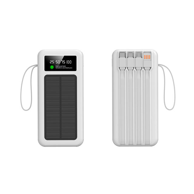 60000mAh Solar Power Bank with Built-in 4 Cables, 7 Outputs & 3 Inputs | Fast Charging Portable Charger for Phones & Tablets RC-SP016