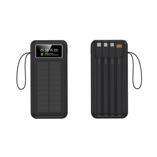 60000mAh Solar Power Bank with Built-in 4 Cables, 7 Outputs & 3 Inputs | Fast Charging Portable Charger for Phones & Tablets RC-SP016
