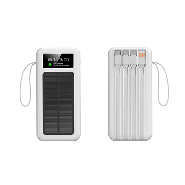 60000mAh Solar Power Bank with Built-in 4 Cables, 7 Outputs & 3 Inputs | Fast Charging Portable Charger for Phones & Tablets RC-SP016