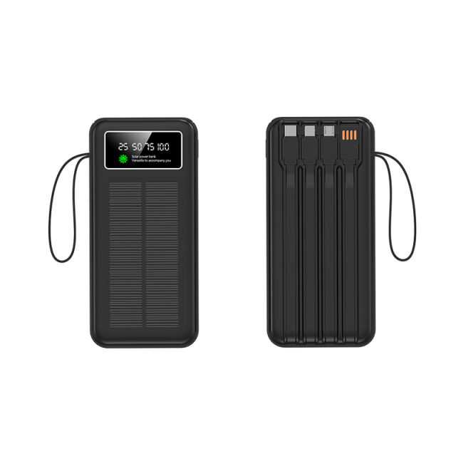 60000mAh Solar Power Bank with Built-in 4 Cables, 7 Outputs & 3 Inputs | Fast Charging Portable Charger for Phones & Tablets RC-SP016