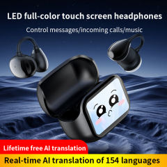 PLUS Smart AI Translation Wireless Earbuds with Color Touch Screen | ENC+ANC Noise Cancelling | Bluetooth 5.4 Headphones for Music &amp; Calls RC-AE08
