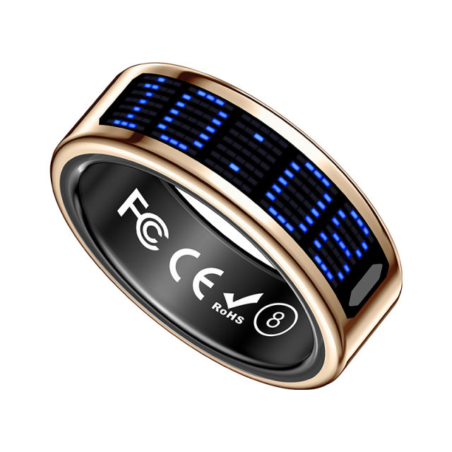 AI Smart Health Ring with Screen Display | Heart Rate, Blood Oxygen, Sleep Monitoring &amp; Call Reminder | Waterproof Fitness Tracker， RC-SR005