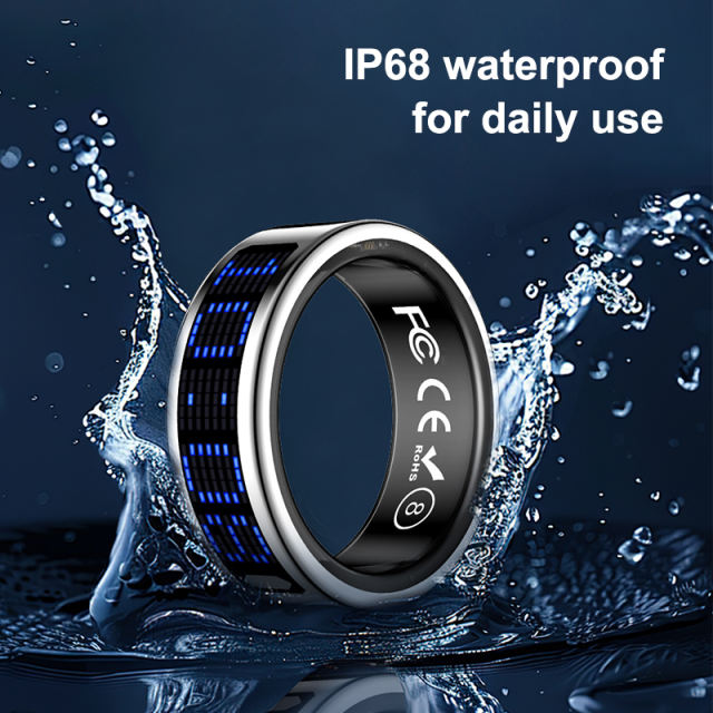 AI Smart Health Ring with Screen Display | Heart Rate, Blood Oxygen, Sleep Monitoring &amp; Call Reminder | Waterproof Fitness Tracker， RC-SR005