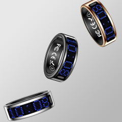 AI Smart Health Ring with Screen Display | Heart Rate, Blood Oxygen, Sleep Monitoring &amp; Call Reminder | Waterproof Fitness Tracker， RC-SR005