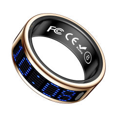 AI Smart Health Ring with Screen Display | Heart Rate, Blood Oxygen, Sleep Monitoring &amp; Call Reminder | Waterproof Fitness Tracker， RC-SR005