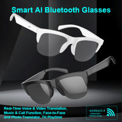 Smart AI Bluetooth Glasses – Real-Time Voice & Video Translation, Music & Call Function, Face-to-Face and Photo Translator, 7H Playtime, RC-SG012