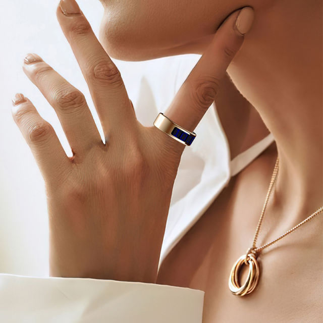 AI Smart Health Ring with Screen Display | Heart Rate, Blood Oxygen, Sleep Monitoring &amp; Call Reminder | Waterproof Fitness Tracker， RC-SR005