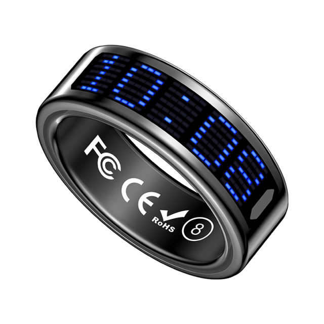 AI Smart Health Ring with Screen Display | Heart Rate, Blood Oxygen, Sleep Monitoring &amp; Call Reminder | Waterproof Fitness Tracker， RC-SR005