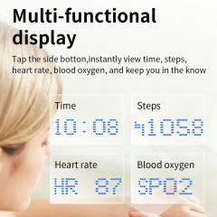 AI Smart Health Ring with Screen Display | Heart Rate, Blood Oxygen, Sleep Monitoring &amp; Call Reminder | Waterproof Fitness Tracker， RC-SR005