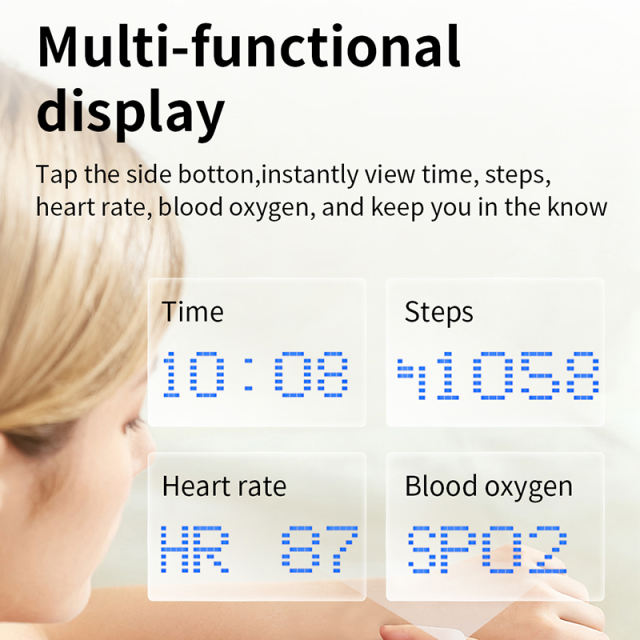 AI Smart Health Ring with Screen Display | Heart Rate, Blood Oxygen, Sleep Monitoring &amp; Call Reminder | Waterproof Fitness Tracker， RC-SR005