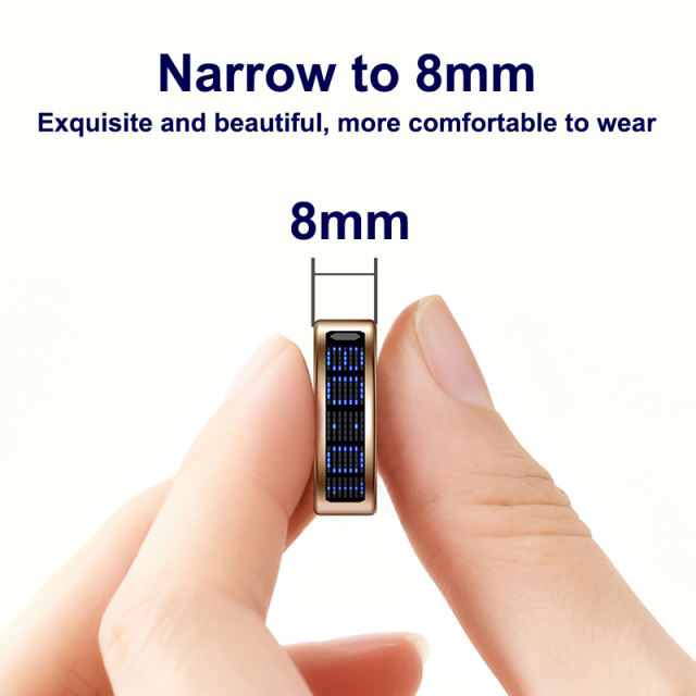 AI Smart Health Ring with Screen Display | Heart Rate, Blood Oxygen, Sleep Monitoring &amp; Call Reminder | Waterproof Fitness Tracker， RC-SR005