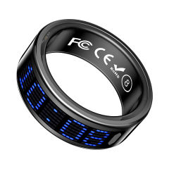 AI Smart Health Ring with Screen Display | Heart Rate, Blood Oxygen, Sleep Monitoring &amp; Call Reminder | Waterproof Fitness Tracker， RC-SR005