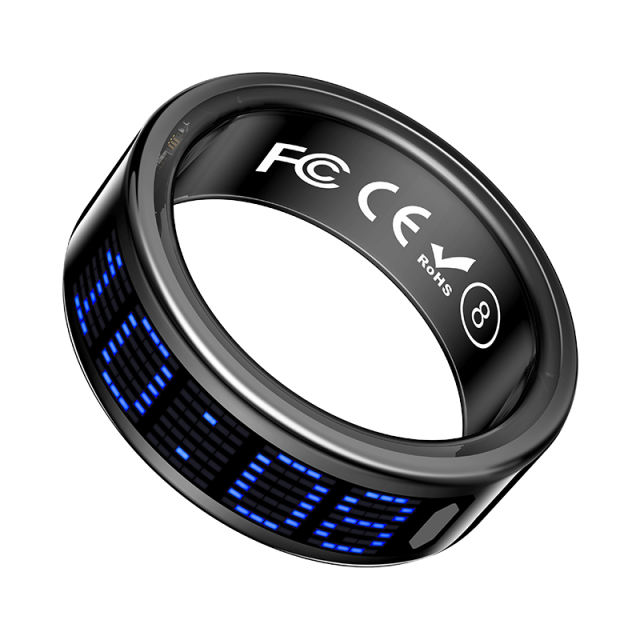 AI Smart Health Ring with Screen Display | Heart Rate, Blood Oxygen, Sleep Monitoring &amp; Call Reminder | Waterproof Fitness Tracker， RC-SR005