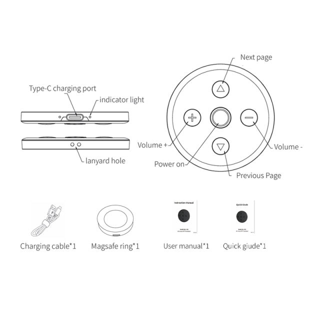 Cross-App AI Translator Pro – Real-Time Voice & Photo Translation, Meeting Notes Transcriber, Bluetooth Remote, 100-Day Standby，RC-X16