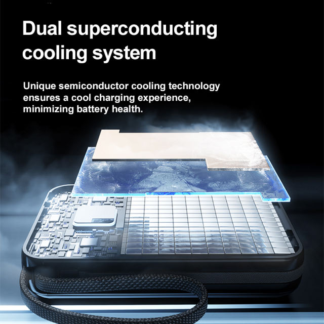 20000mAh Mini Power Bank 22.5W Super Fast Charging, Dual Woven Cables, Graphene Cooling, AI Temperature Control, Portable PD20W Charger for iPhone & Android，RC-PD90