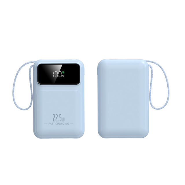 20000mAh Mini Power Bank 22.5W Super Fast Charging, Dual Woven Cables, Graphene Cooling, AI Temperature Control, Portable PD20W Charger for iPhone & Android，RC-PD89