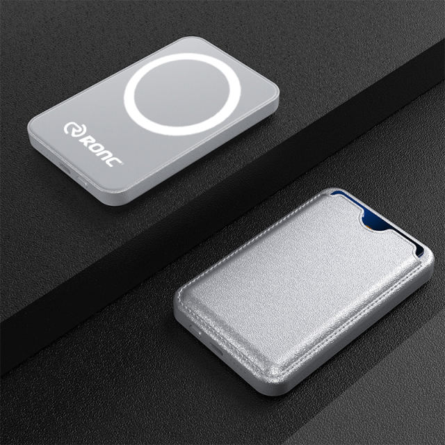 Maesafe 5-in-1 Magnetic Card Wallet &amp; 5000mAh Power Bank - 15W Fast Wireless Charging, Slim &amp; Portable，RC-WP039