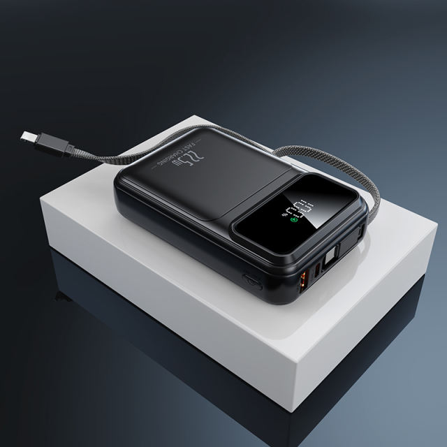 20000mAh Mini Power Bank 22.5W Super Fast Charging, Dual Woven Cables, Graphene Cooling, AI Temperature Control, Portable PD20W Charger for iPhone & Android，RC-PD89