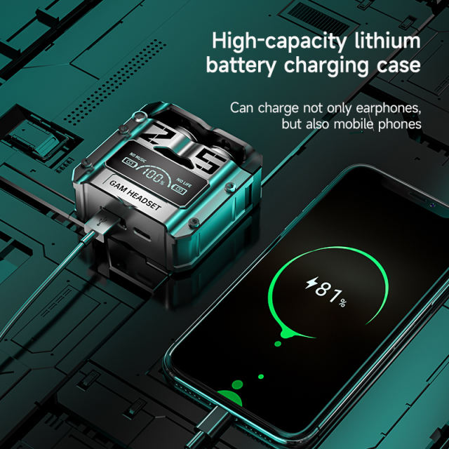 New Hard-Shell Sci-Fi Mecha AI Smart Earbuds | 180H Battery | Bluetooth 5.4 | IPX7 Waterproof | Magnetic Case | 360° Panoramic Sound | APP Smart Link | CVC8.0 Noise Reduction  RC-AE12